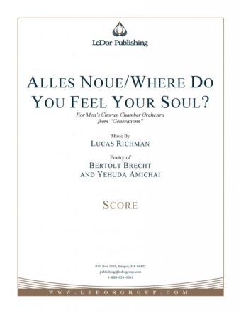 alles noue/where do you feel your soul? score cover