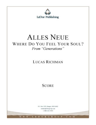 Alles Neue Where Do You Feel Your Soul? Score Cover