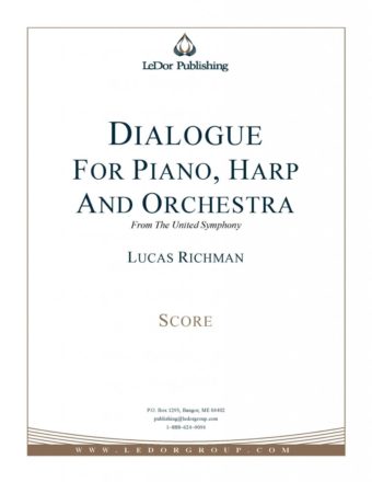 dialogue for piano, harp and orchestra from the united symphony score cover