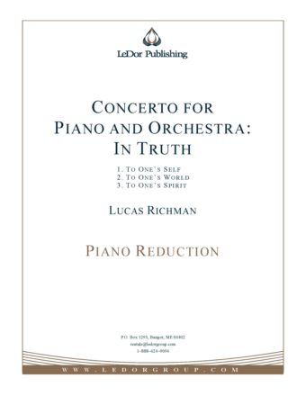 concerto for piano and orchestra: In truth piano reduction cover