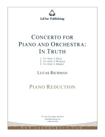 concerto for piano and orchestra: In truth piano reduction cover