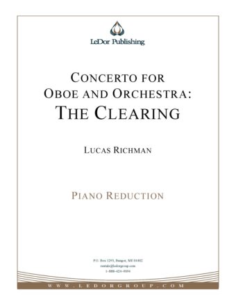 concerto for oboe and orchestra: the clearing piano reduction cover