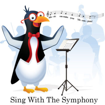 picardy penguin sing with the symphony graphic