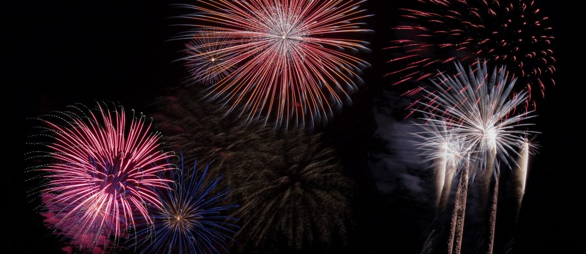 red white and blue fireworks